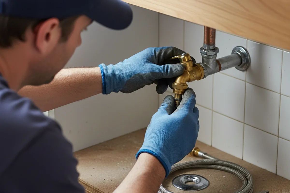 Shutoff valve and fitting work during Emergency Plumbing in Scotia